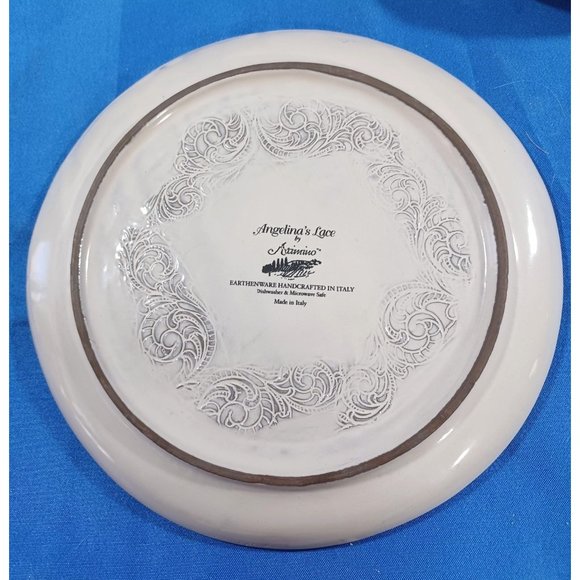4 Angelina's Lace 9" Plates  Artimino Pottery Earthenware Luncheon Salad Dessert - Picture 9 of 10